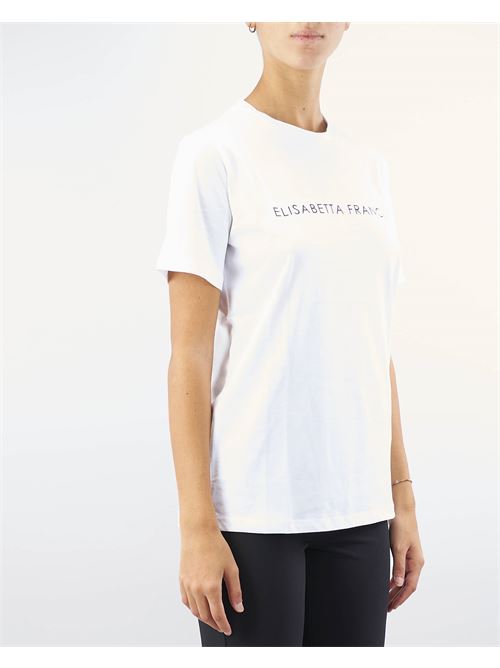 Jersey T-shirt with logo rhinestones Elisabetta Franchi ELISABETTA FRANCHI | T-shirt | MA00346E2270